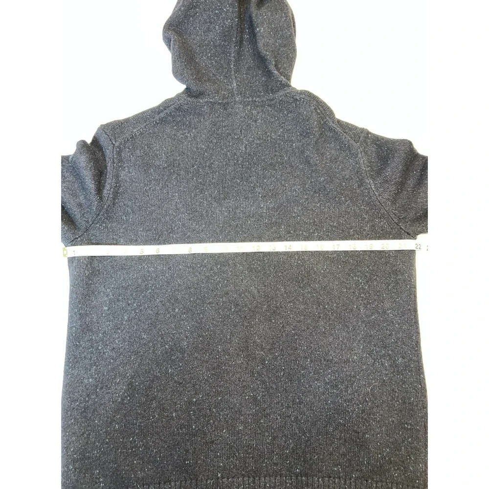 Banana Republic Men's Italian Yarn Wool Blend Navy Blue Hooded Sweater Popover